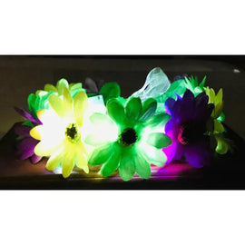 FLORAL LIGHT UP HEADBAND - PURPLE, GREEN, AND GOLD - 0