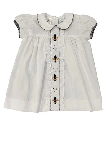 Molly Saints Fleur de Lis Embroidered Dress