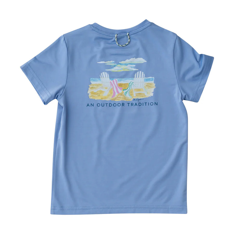 Coastline Blue Performance Tee