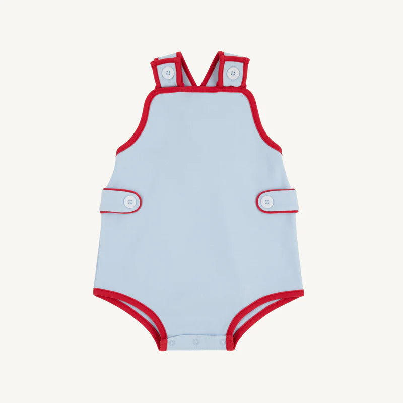 Skipper Sunsuit - Buckhead Blue with Richmond Red