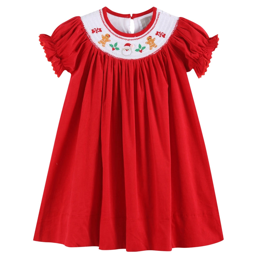 Red Velour Christmas Bishop Dress