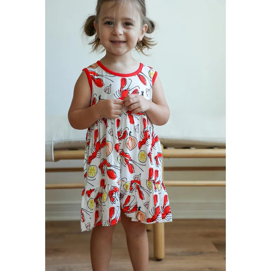 Crawfish Bamboo Tiered Twirl Dress - with Pockets