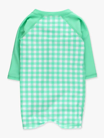 Spring Bud Gingham Boys LS One Piece Rash Guard - 0