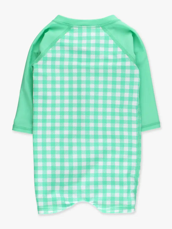 Spring Bud Gingham Boys LS One Piece Rash Guard