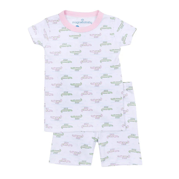 Alligator Pie Pink Short Pajamas