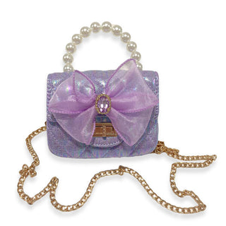 Bowtie Shiny Quilted Purse