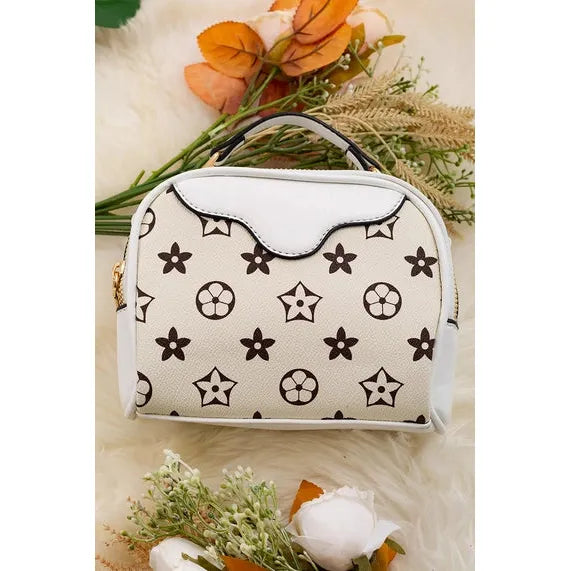 Cream & White Crossbody Satchel