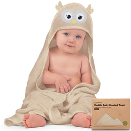 Owl Cuddle Baby Hooded Towel