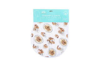 Baby Burp Cloth & Bib Combo (Shrimp and Grits)