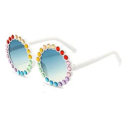 Buy white Round Crystal Sunglasses