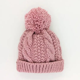 Rosy Pink Cable Beanie