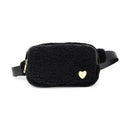 Fuzzy Crossbody Sling Bag with Heart-2