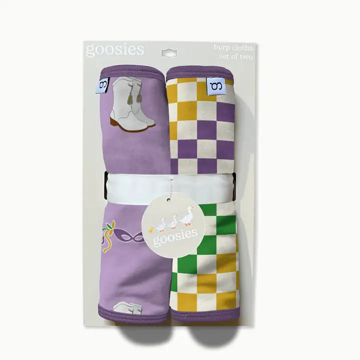 Boots and Checkers Burp Cloth Set