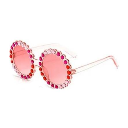 Buy pink Round Crystal Sunglasses