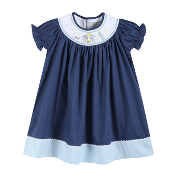 Nativity Smocked Bishop Dress