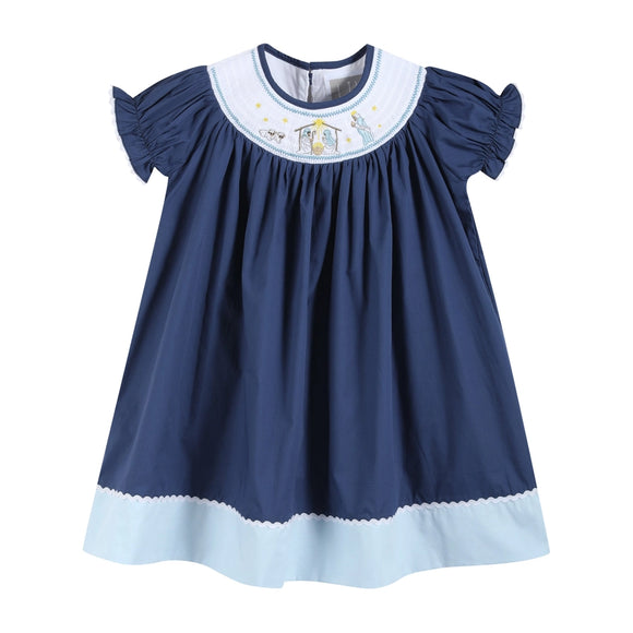 Nativity Smocked Bishop Dress