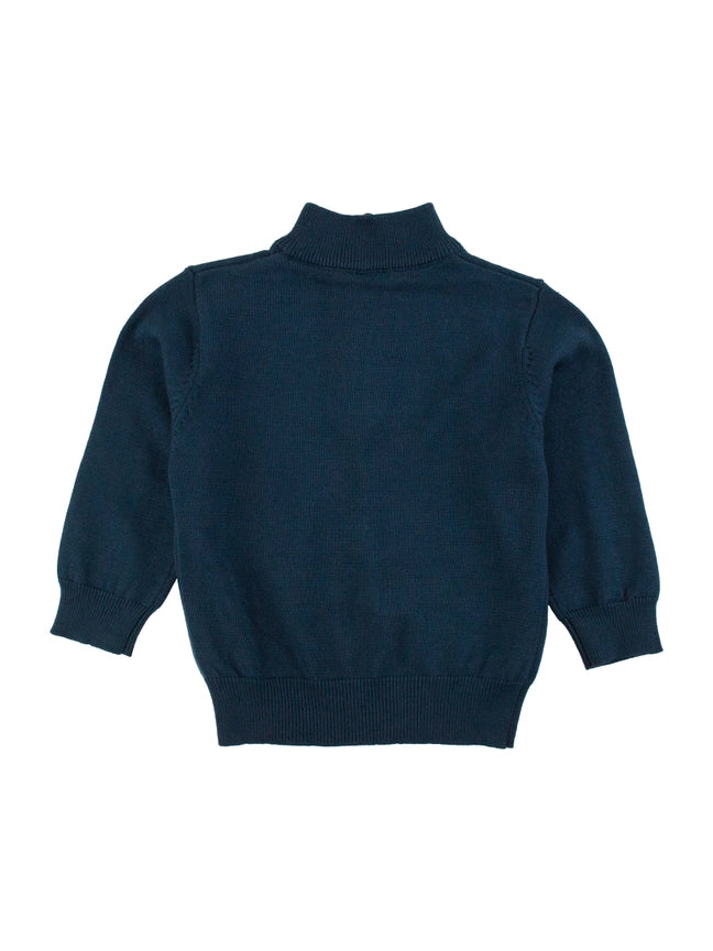 Boys Dark Navy Quarter-Zip Sweater - 0