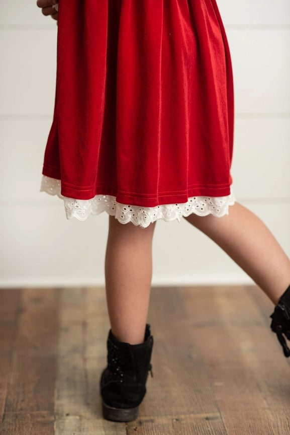 Red Velvet Smocked Holiday Dress