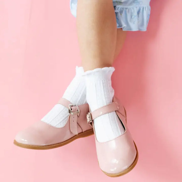 White Frill Midi Socks