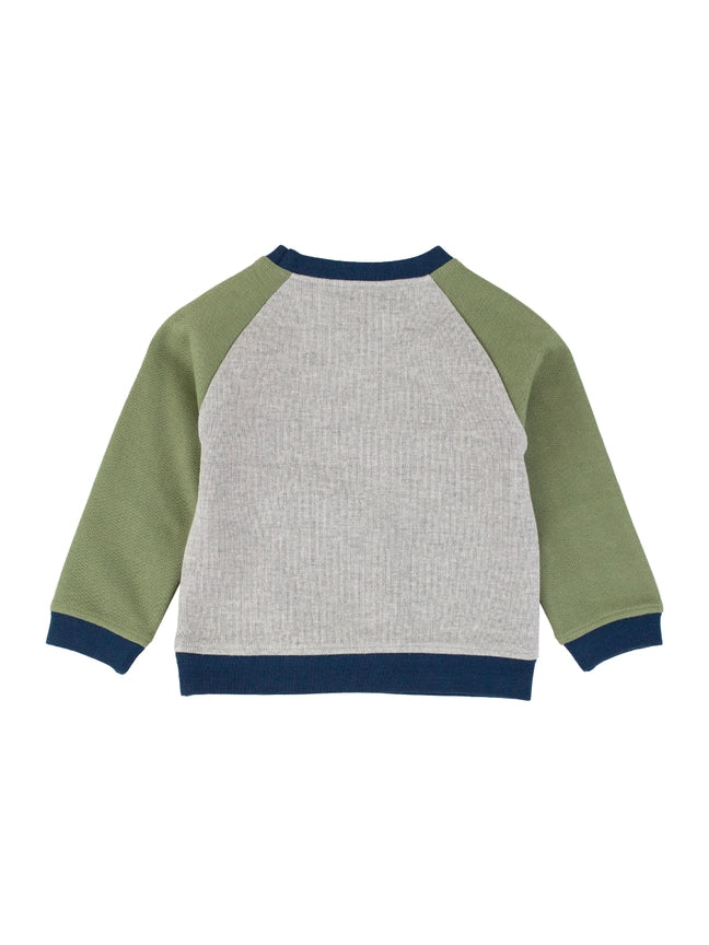 Block Knit Raglan Sweatshirt