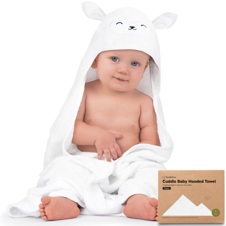 Lamb Cuddle Baby Hooded Towel