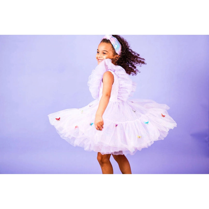 Butterfly Lilac Iridescent Tulle Dress - 0