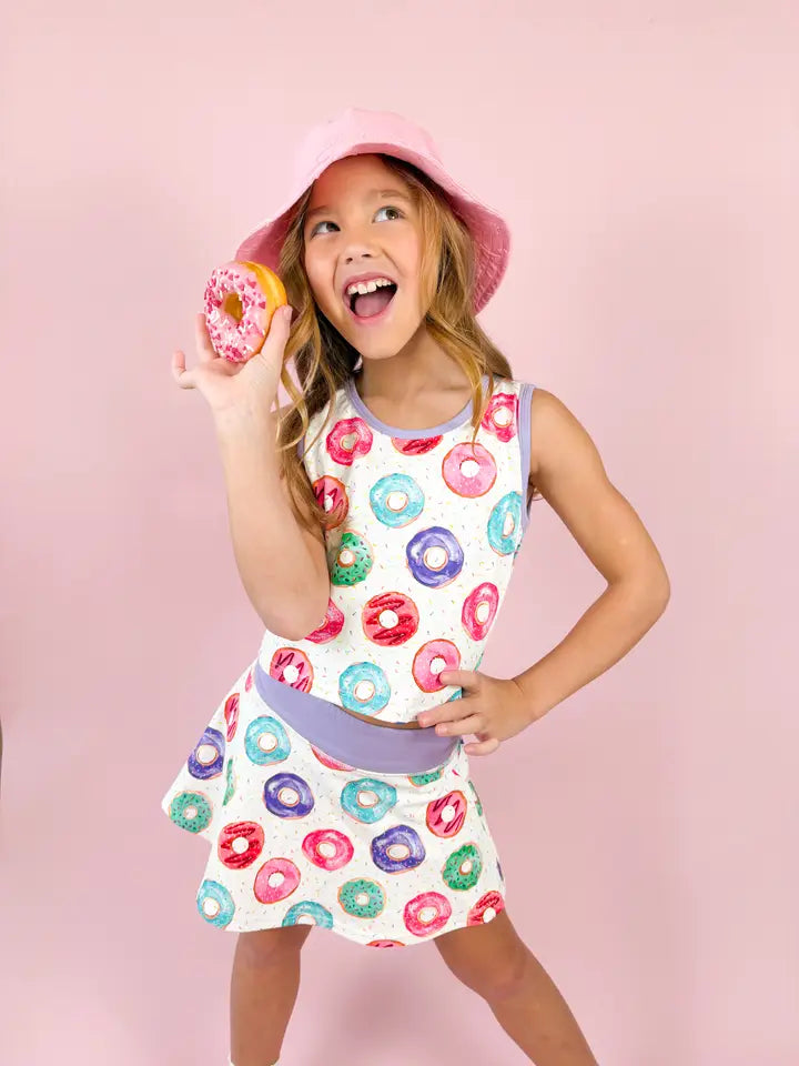 Donut Two-Piece Athletic Tank and Skort Set - 0