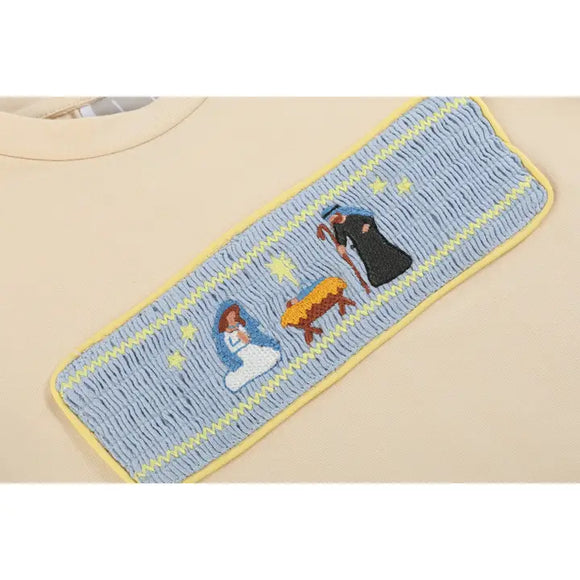 Nativity Smocked Shirt and Blue Pants