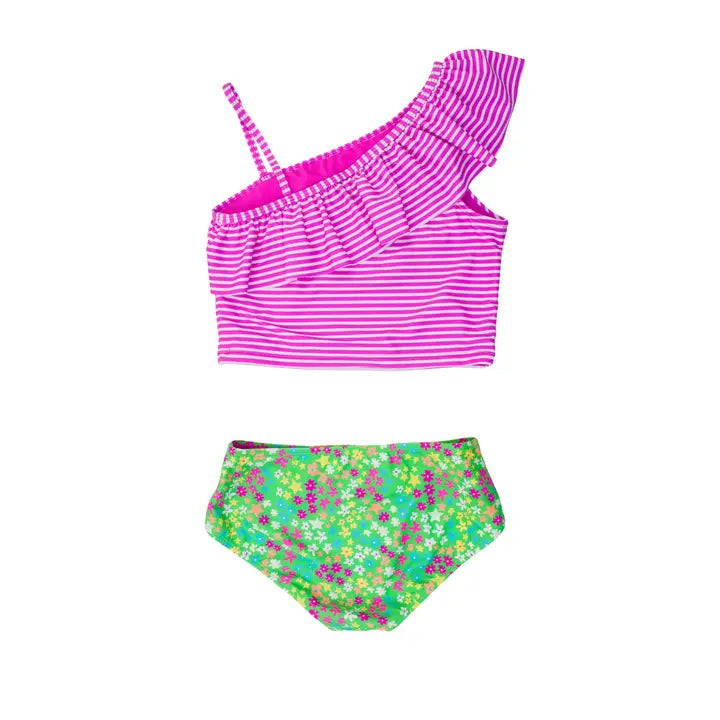 Tween Neon Floral Tankini - 0