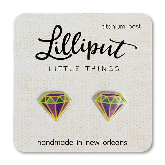 Mardi Gras Diamond Earrings