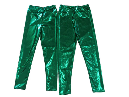 Metallic Leggings  - Green