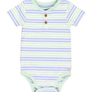 Short Sleeve Knit Henley Bodysuit-1