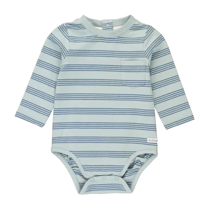 Striped Crew Neck Pocket Bodysuit