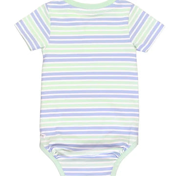 Short Sleeve Knit Henley Bodysuit - 0