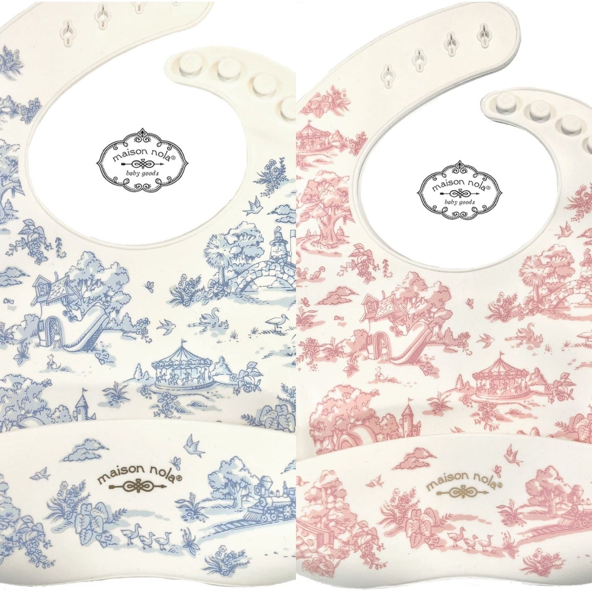 Storyland Toile Silicone Bib