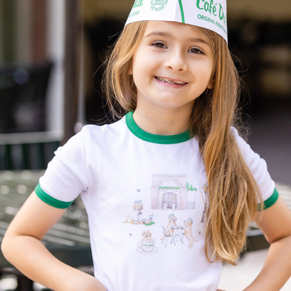 POWDERED SUGAR BEIGNETS & PUPPIES ORGANIC COTTON TEE
