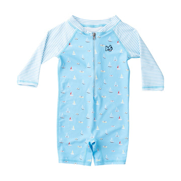 Baltic Sea Boats In The Bay Rashguard Swimsuit