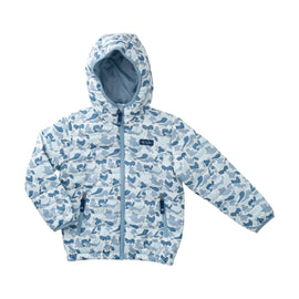 Hooded Puffer Jacket - Blue Break Point Camo