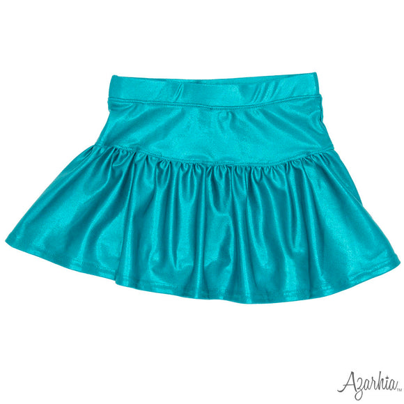 Gathered Skort in Turquoise Shimmer