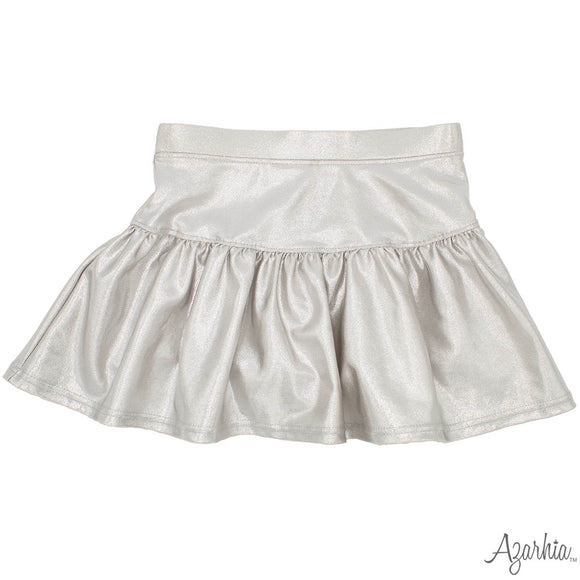 Gathered Skort in Silver Shimmer