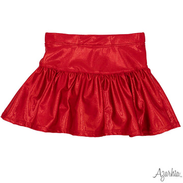 Gathered Skort in Red Shimmer