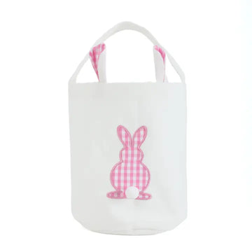 Pink Gingham Easter Bunny Basket