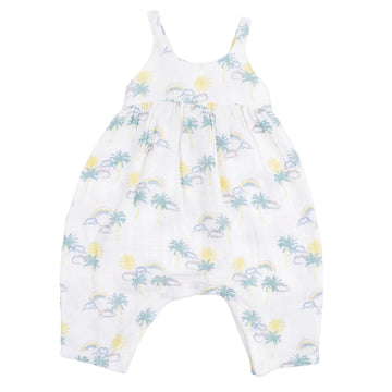 Palm Trees And Rainbows - Tie Back Romper