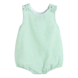 Classic Green Seersucker Baby and Toddler Bubble Romper