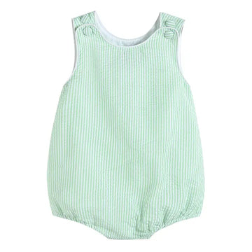 Classic Green Seersucker Baby and Toddler Bubble Romper