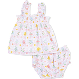 Spring Blooms Bow Trellis - Ruffly Strap Top And Bloomer