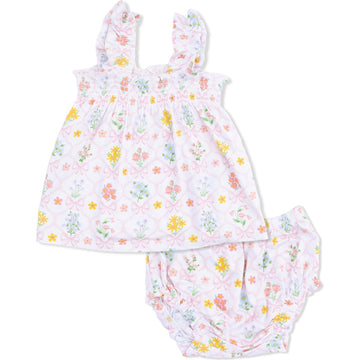 Spring Blooms Bow Trellis - Ruffly Strap Top And Bloomer