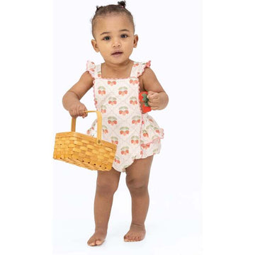 Sweet Strawberries - Ric Rac Ruffle Sunsuit - 0