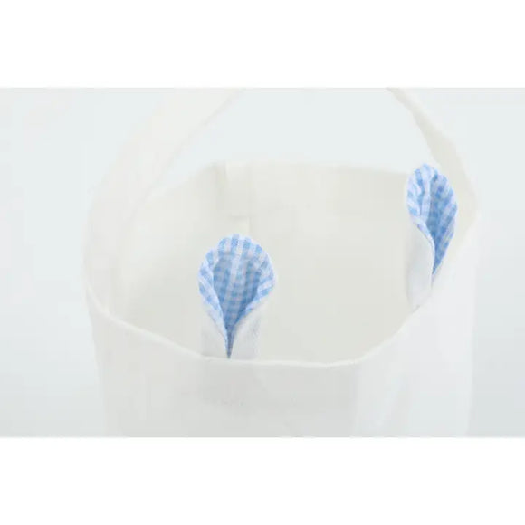 Blue Gingham Easter Bunny Basket