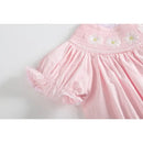 Light Pink Daisy Smocked Bishop Dress-2